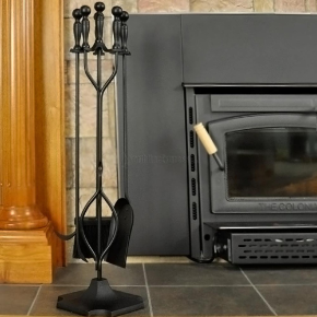 5 Piece Black Fireplace Tool Set