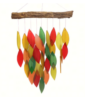 Hand Cut Stained Glass Wind Chime